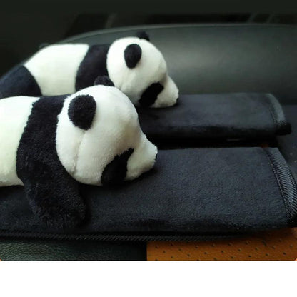 Soft Plush Panda Car Gear Shift Cover Hand Brake Case Interior Decor