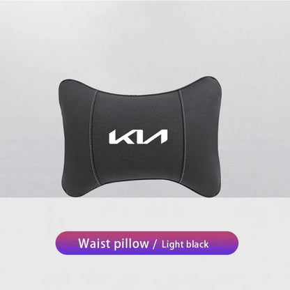 KIA Car Headrest & Lumber Support Pillow - Black Lumber Support Pillow