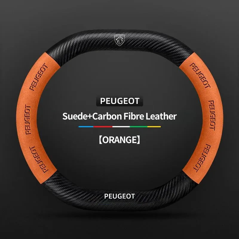 Peugeot 3008 4008 5008 208 2008 Suede Leather Steering Wheel Cover