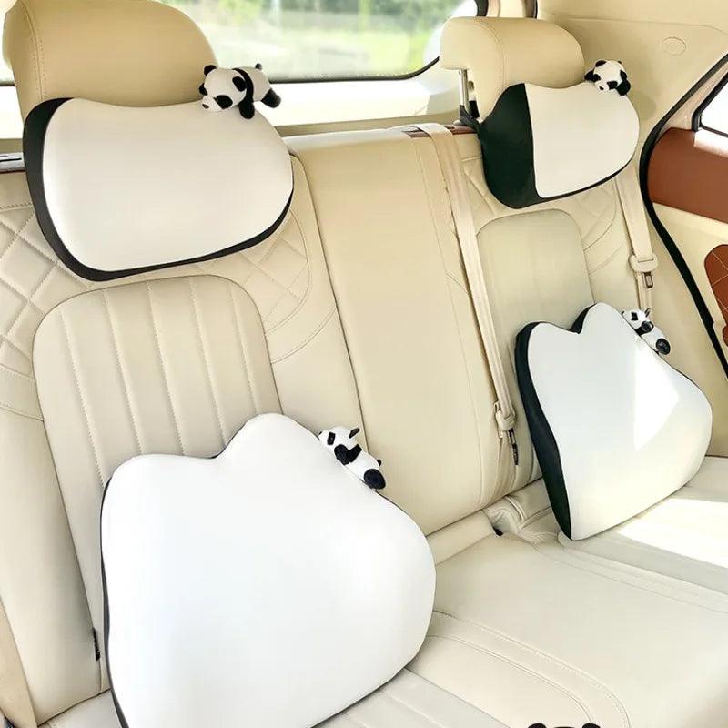 Panda Car Headrest Neck Pillow - Cartoon Design Interior Accessory