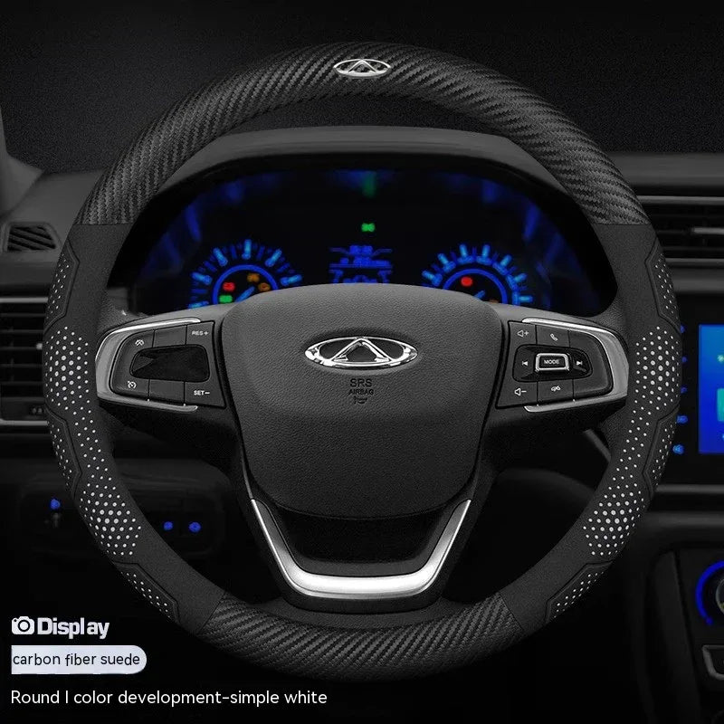 Chery Tiggo Karbonfiber Semsket Skinn Rattrekk