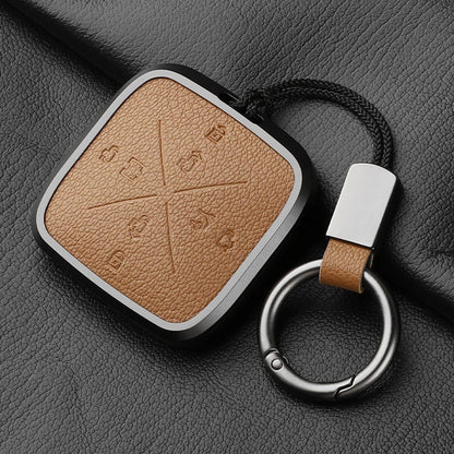 8 Button Aluminum Goatskin Key Case Cover for Zeekr X 001 009
