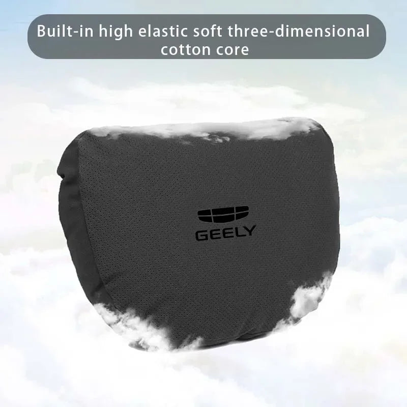 Geely Car Headrest & Lumbar Support Pillow - Headrest white