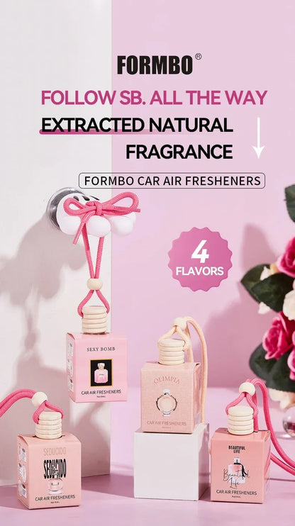 Pink Hanging Car Air Freshener Perfume Pendant - Oilimpia