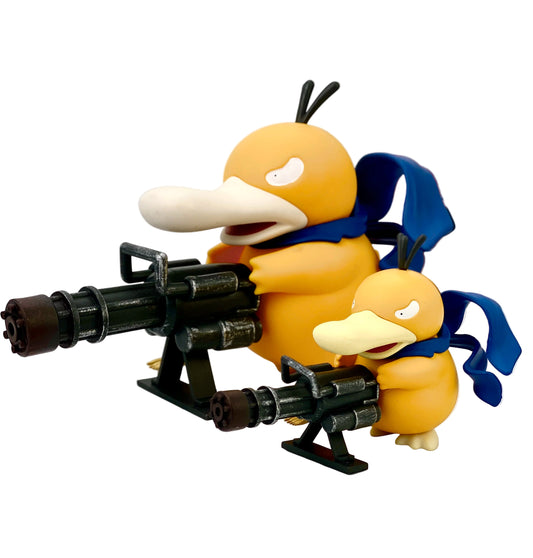 Pokemon Psyduck Gatling Gun Anime Figure - 9cm