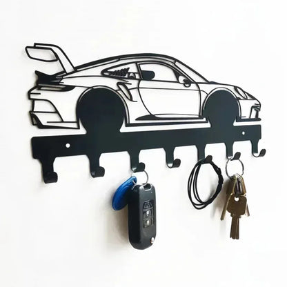 Industrial Metal Car Key Holder Wall Mount – Black