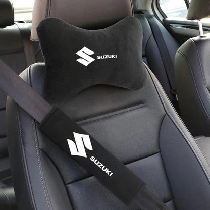 Suzuki Car Neck Pillow & Shoulder Pad - Seat Belt Cover-2pc
