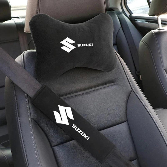 Suzuki Car Neck Pillow & Shoulder Pad - Seat Belt Cover-2pc