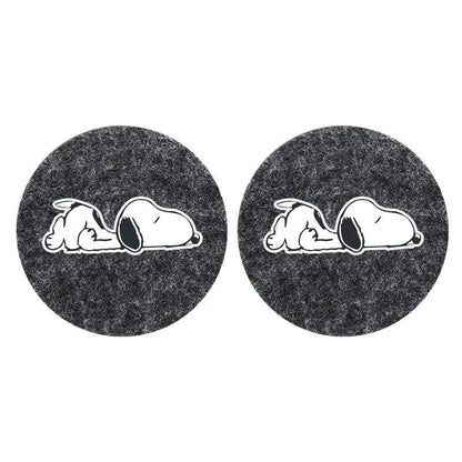Snoopy Felt Car Cup Holder Coasters - Anti-Slip Universal Pads