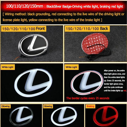 Lexus Illuminated LED Grille Emblem – Front & Rear Glowing Badge