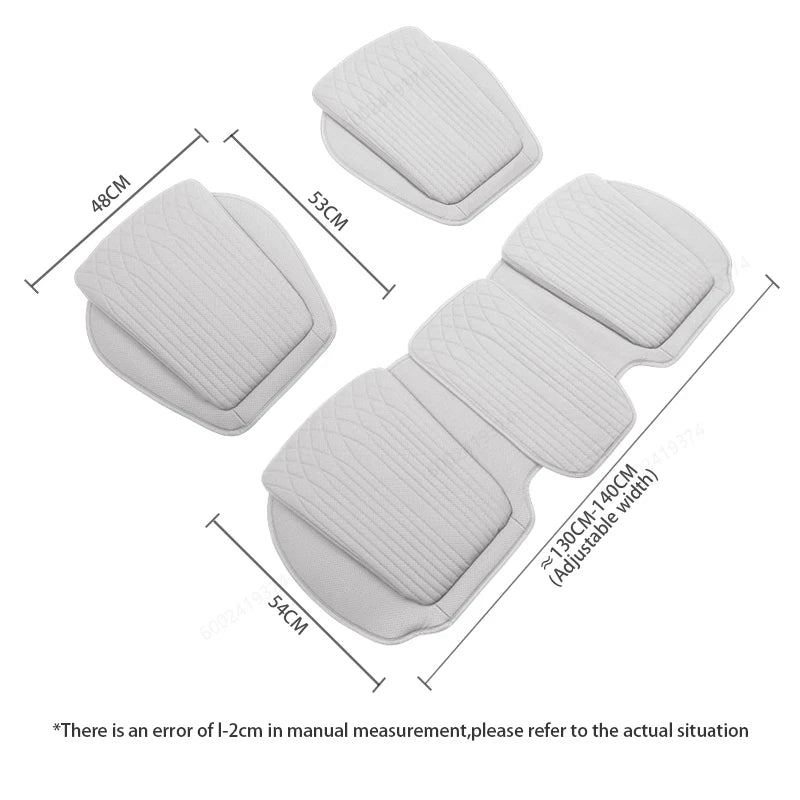 Tesla Car Seat Cushion – Nappa Leather, Breathable & Non-Slip Universal Four Seasons Pad - 1PC Black Front