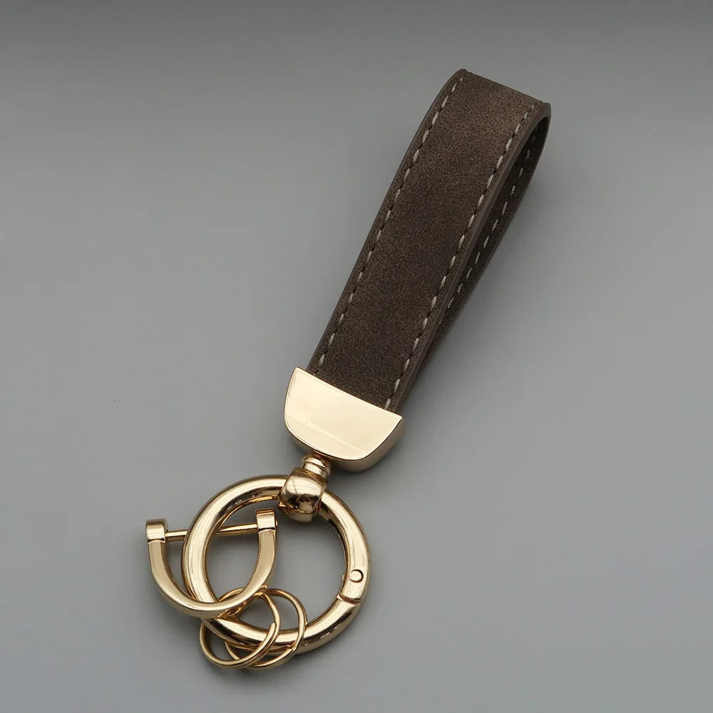 Custom Laser Engraved Suede Leather Keychain - Personalized Logo