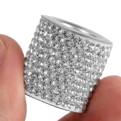Universal Crystal Rhinestone Car Seat Headrest Ring Collars 2pc Set