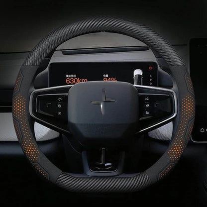 Polestar Carbon Fiber Suede Steering Wheel Cover (2023–2024) - O Leather Red