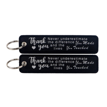 Embroidered Keys Tag Keychain - Personalized Key Identifier Fob