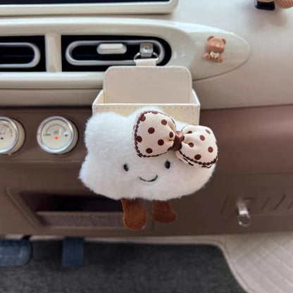 Leather Car Air Vent Storage Organizer - Phone Glasses Holder Box