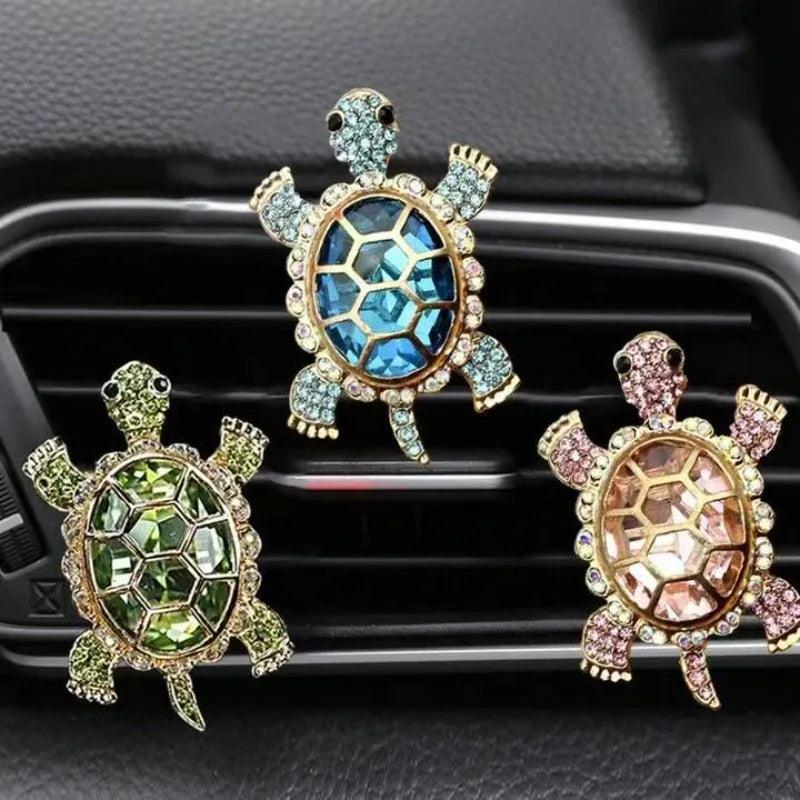 Crystal Turtle Car Air Vent Decoration - Shiny Interior Accessory