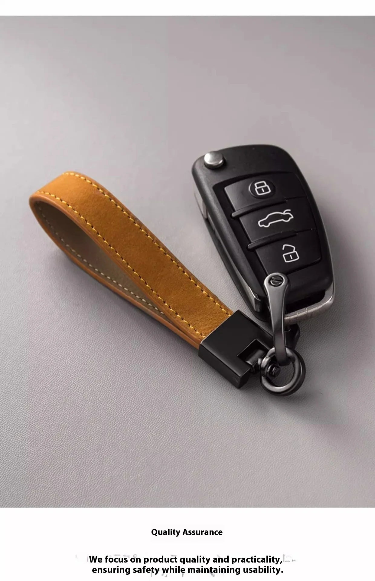 Genuine Cowhide Leather Car Keychain