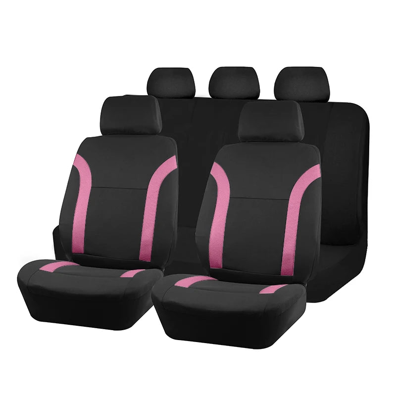 Car Seat Covers – Universal Breathable Air Mesh & Polyester Fabric - Black 2 front seat