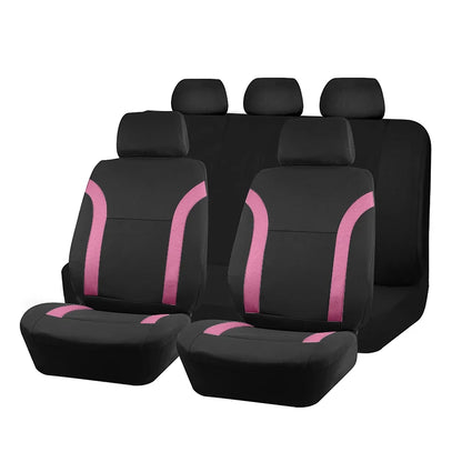 Car Seat Covers – Universal Breathable Air Mesh & Polyester Fabric - Black 2 front seat