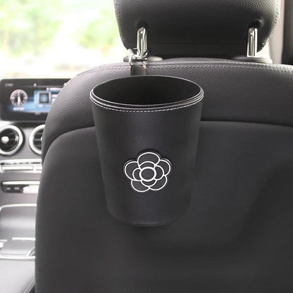 Waterproof Bowknot Car Trash Bin - Headrest Mount Mini Auto Organizer