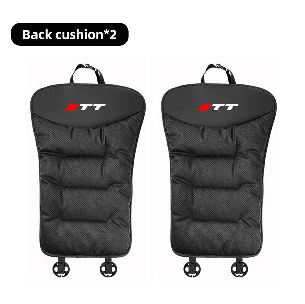 Leather Car Seat Cover Universal Four Seasons Car Front/Rear Seat Cushion for Audi Q3 Q7 Q8 TT Chair Protector Pad Accessories