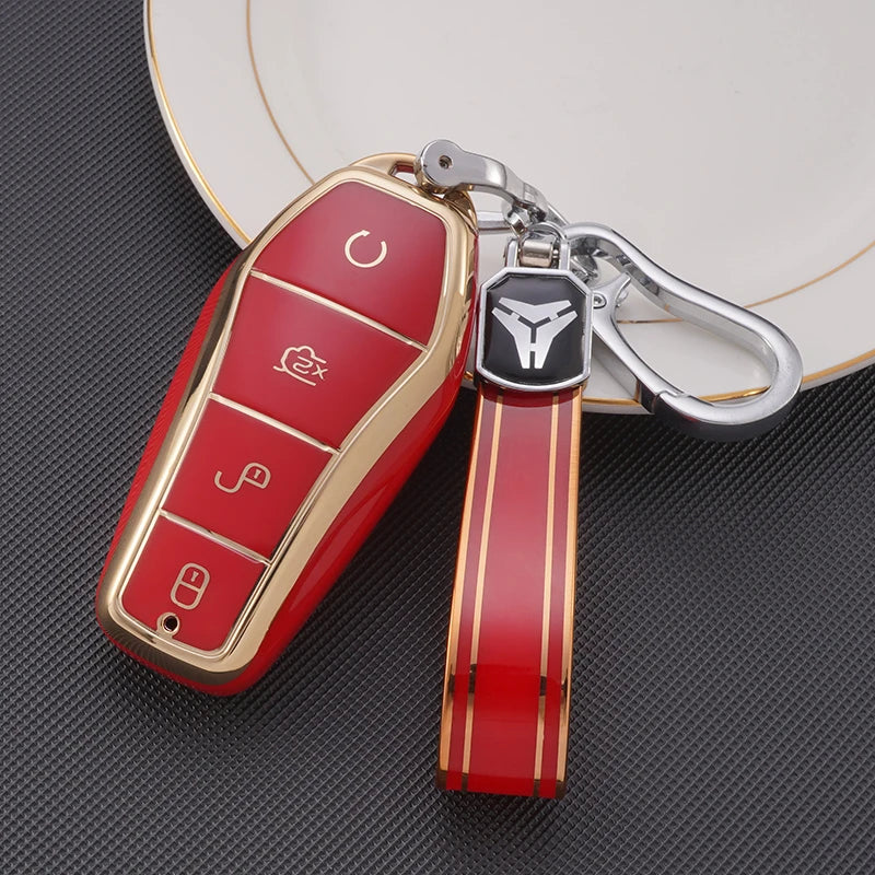 BYD Atto 3 Han EV Dolphin TPU Key Case Cover - 4 Button Protection