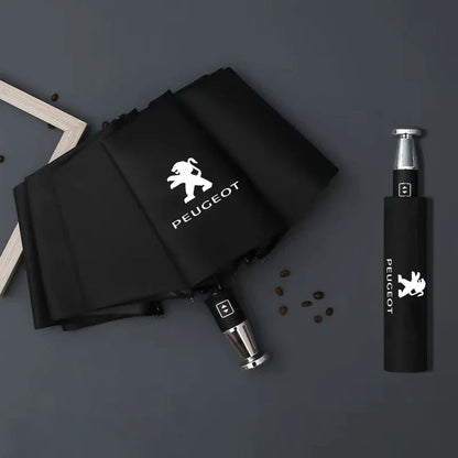 Peugeot 206 207 208 301 307 308 406 408 508 607 2008 3008 4008 5008 RCZ Rifter Car Automatic Folding Windproof Sunshade Umbrella - Blue