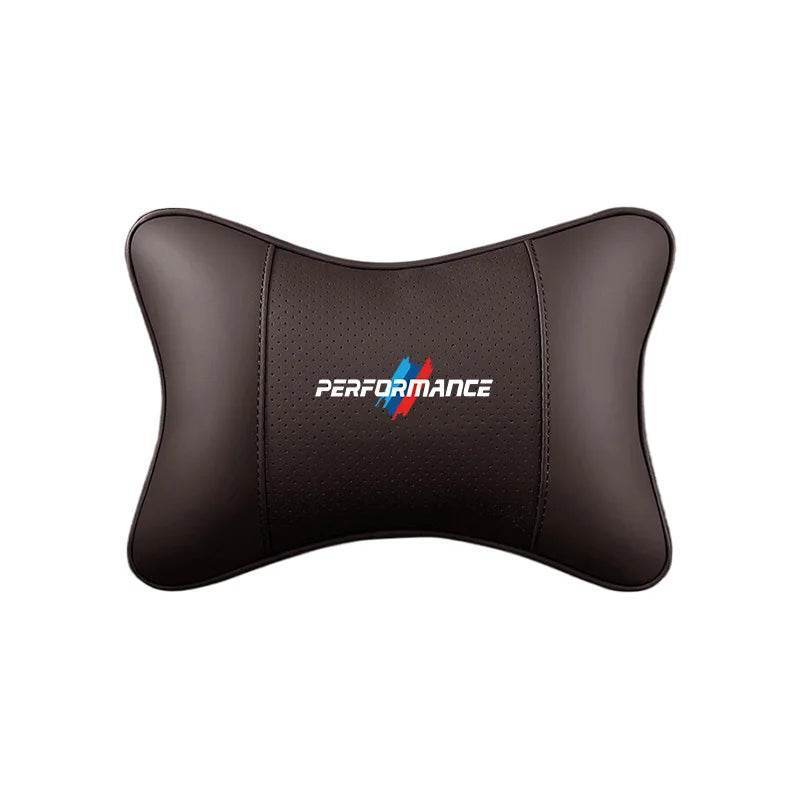 BMW Leather Car Neck Pillow – Fits F25, F15, E90, E60, G22 & More - TZ-Deep red