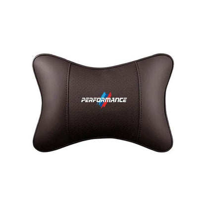 BMW Leather Car Neck Pillow – Fits F25, F15, E90, E60, G22 & More - TZ-Deep red