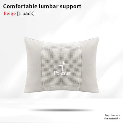 Polestar Car Headrest Neck & Lumbar Support Cushion - Beige-Lumbar