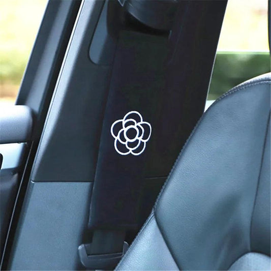 2pcs Flower Shoulder Pad Car Seat Belt Covers Interior Protection