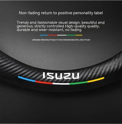 Isuzu Suede Carbon Fiber Steering Wheel Cover - Black