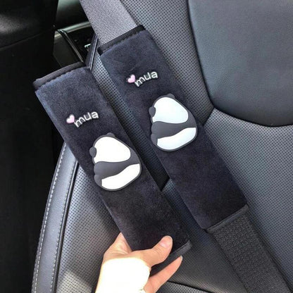 2pcs Panda Car Seat Belt Shoulder Covers Anti-Strangulation Safety