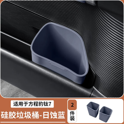 BYD Ti7 Door Handle & Rear Air Vent Organiser Set - Blue Garbage Bin