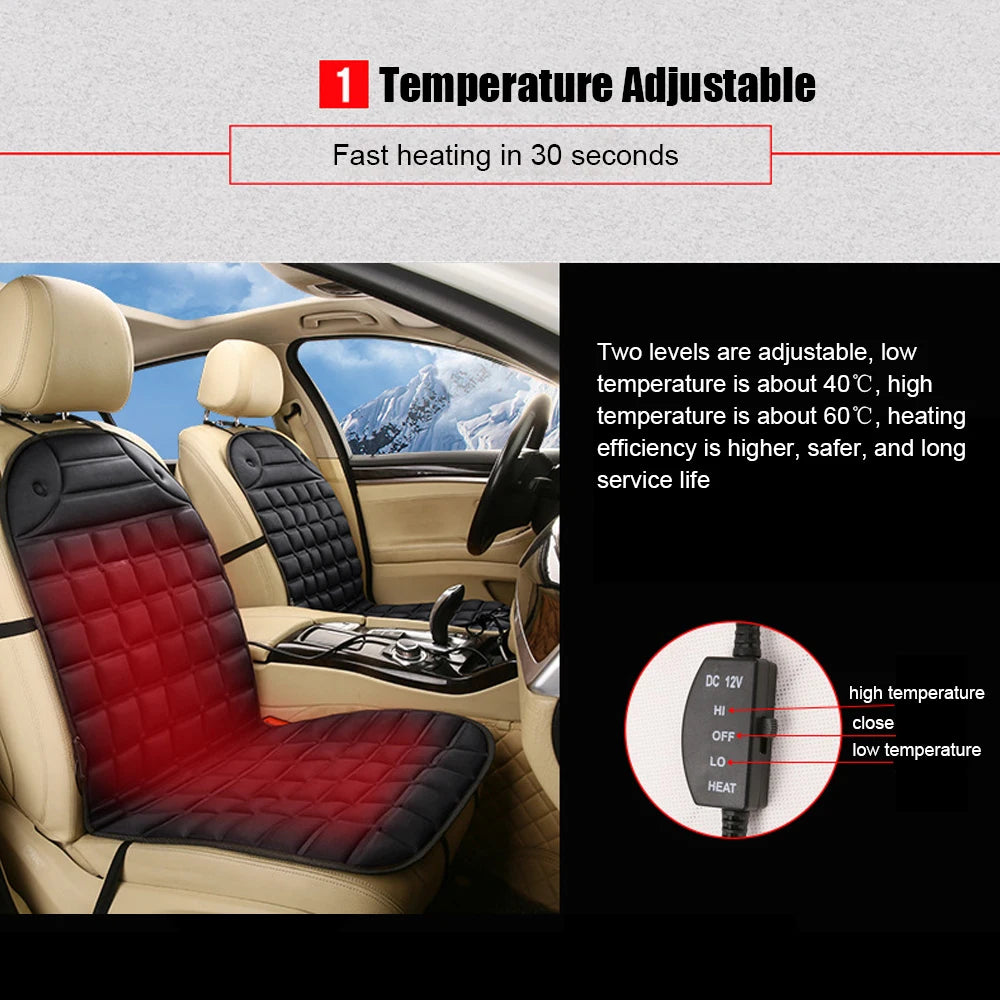 12V Electric Heated Car Seat Cushion – Winter Warm Universal Car & Home Pad - 1 pc