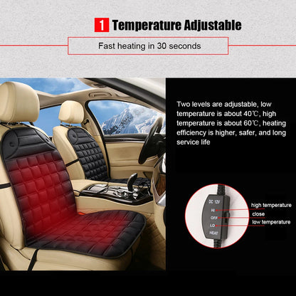 12V Electric Heated Car Seat Cushion – Winter Warm Universal Car & Home Pad - 1 pc