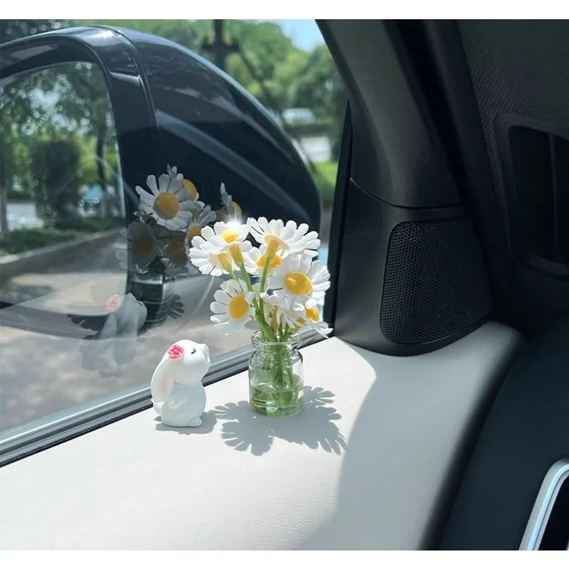 Bunny Floral Fragrance Car Console Ornament