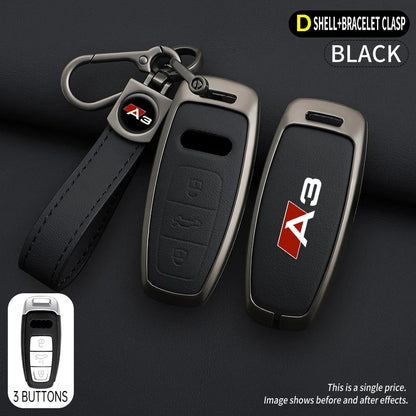 Zinc Alloy Leather Car Key Case Cover Audi A3 8P 8V 8L S3 RS3