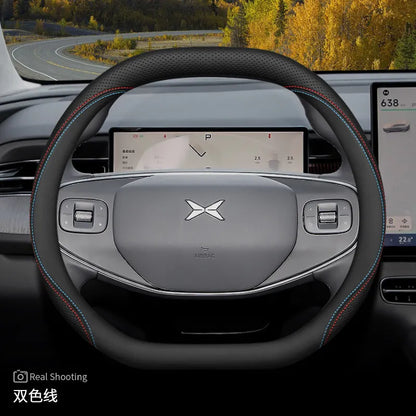 XPeng Double-D Leather Steering Wheel Cover - Black (Style B)