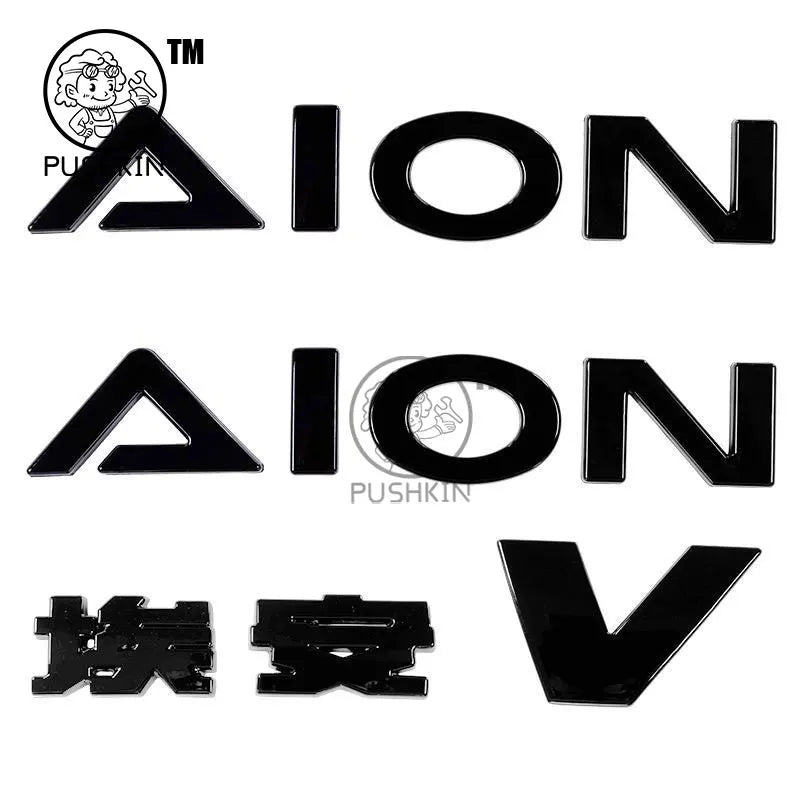 GAC AION V 2025 2026 3D ABS Black Emblem Badge Sticker Decal