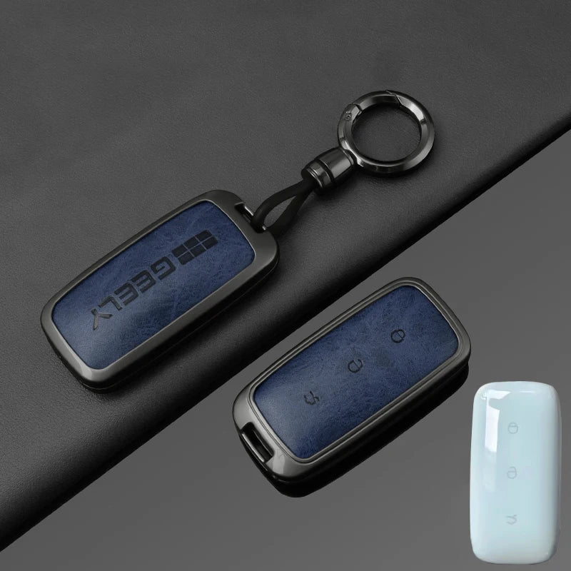 Metal Leather Car Key Case Cover for Geely Proton Vehicles
