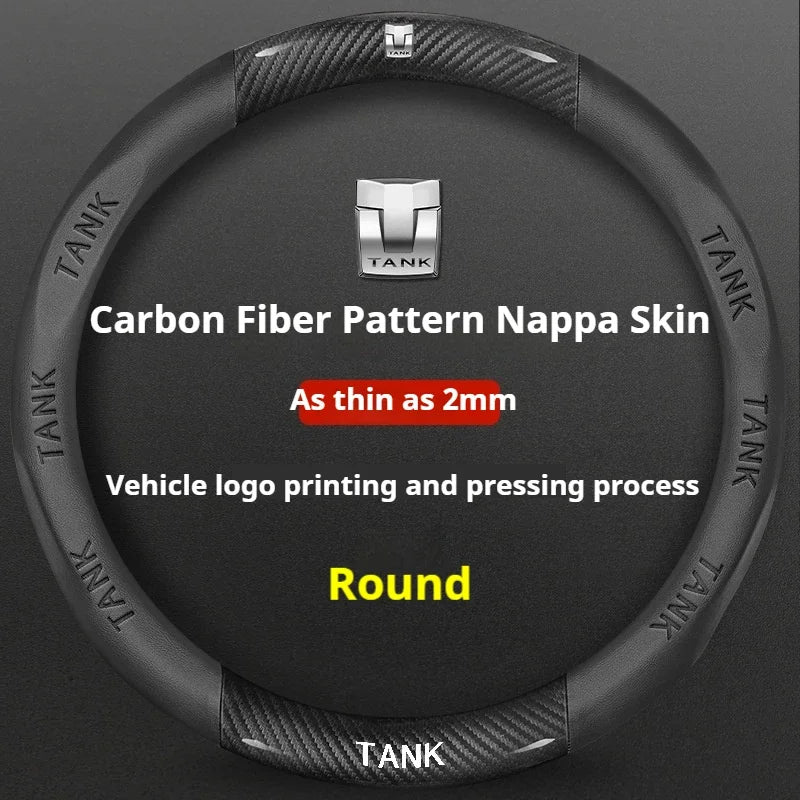 GWM Tank Suede Steering Wheel Cover - Round Shape / Black (Style A)