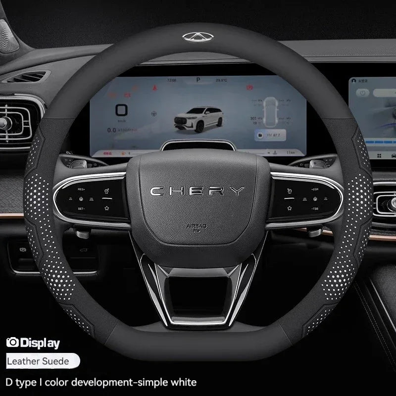 Chery Tiggo Karbonfiber Semsket Skinn Rattrekk