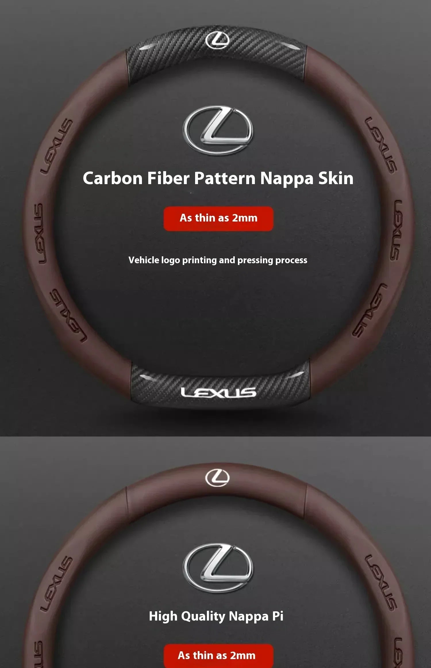 Lexus ES RX NX IS GS Suede Carbon Fiber Steering Wheel Cover - Ventilate Carbon