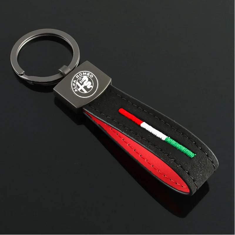 Alfa Romeo Car Keychain Leather Badge 159 Giulietta Mito Stelvio