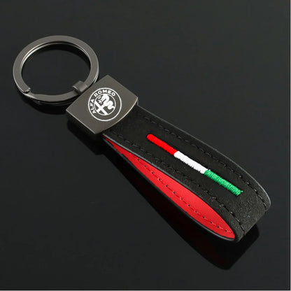 Alfa Romeo Car Keychain Leather Badge 159 Giulietta Mito Stelvio