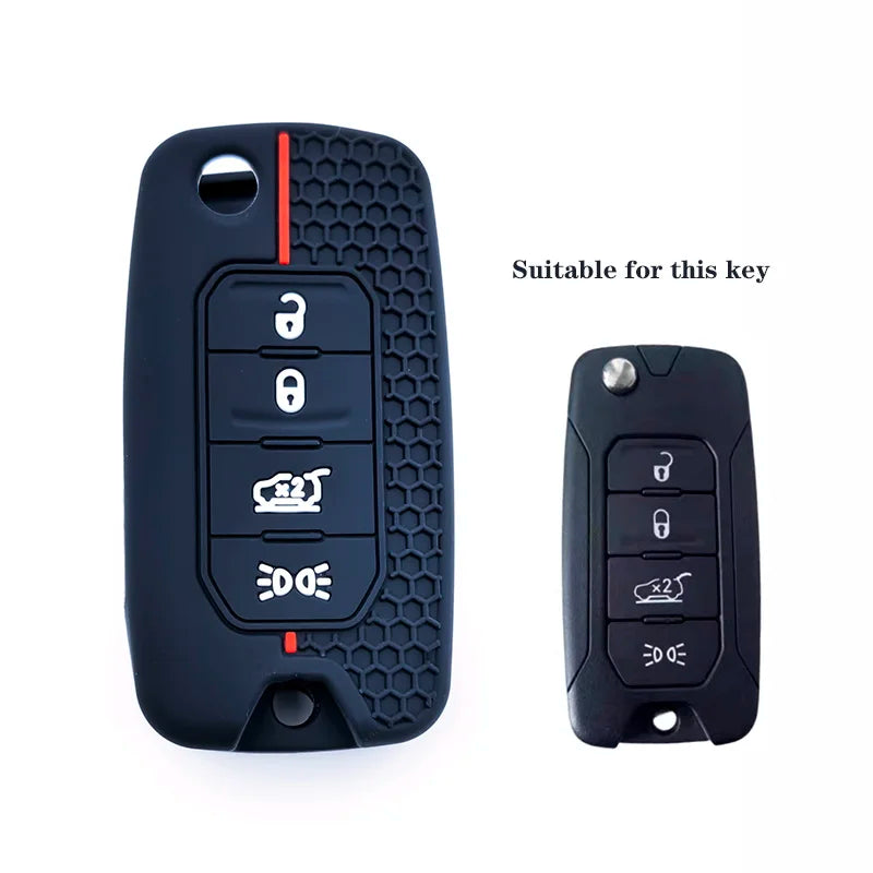 Jeep & Dodge 4 Button Silicone Key Case — Cherokee, Compass - Default Title
