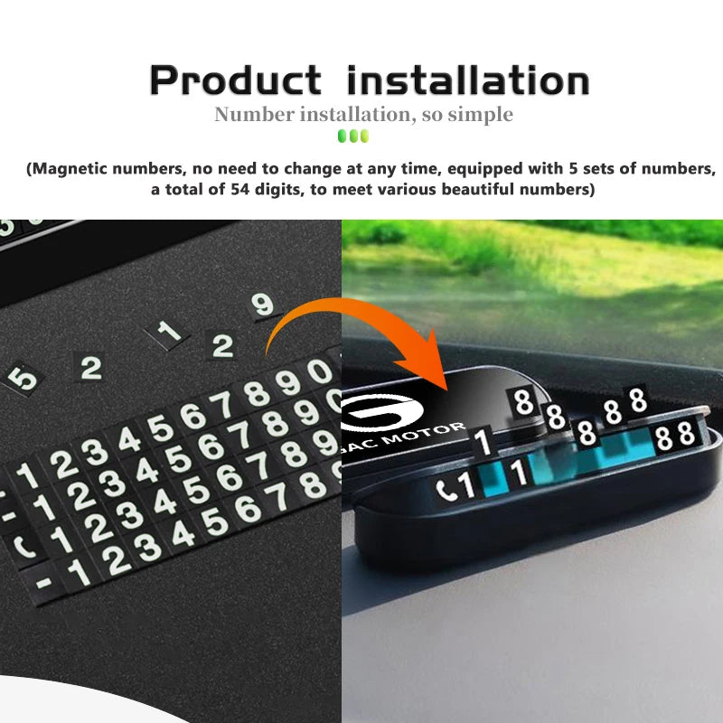 GAC Motor Parking Card for Aion Y V Trumpchi GS3 GS4 GS5 GS8 Models