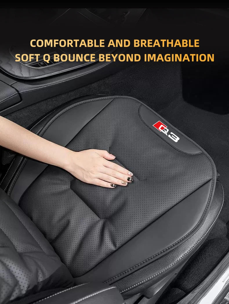 Leather Car Seat Cover Universal Four Seasons Car Front/Rear Seat Cushion for Audi Q3 Q7 Q8 TT Chair Protector Pad Accessories
